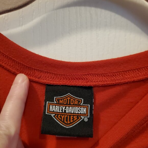 🧡 HARLEY-DAVIDSON Scottsdale Ruched T-Shirt - Burnt Orange - Women's XL 🧡 - Picture 6 of 6